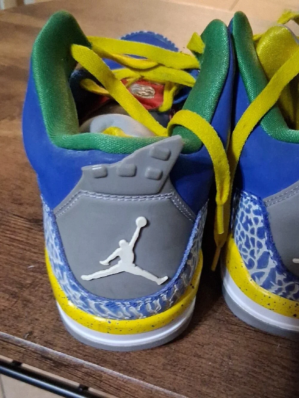 Jordan Men's Athletic Shoes Blue Yellow Green
